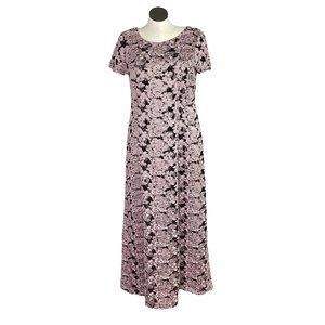 Alex Evenings Blush Floral Lace Gown